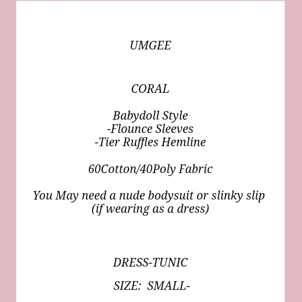 NWT UMGEE BABYDOLL BOHO DRESS 👗 - Picture 5 of 6